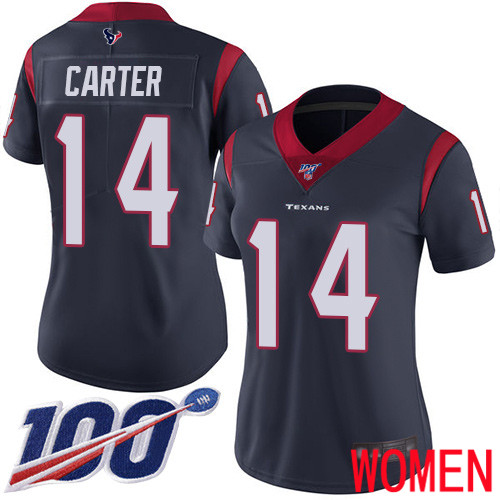 Houston Texans Limited Navy Blue Women DeAndre Carter Home Jersey NFL Football 14 100th Season Vapor Untouchable
